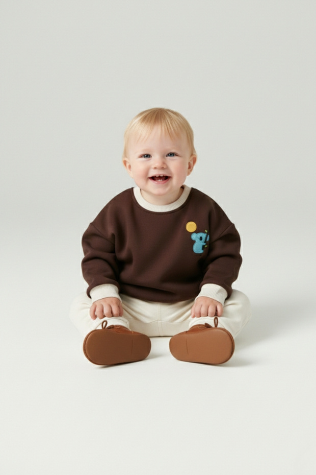 Children's Cotton Colorful Printed Oversize 3-Strand Sweatshirt