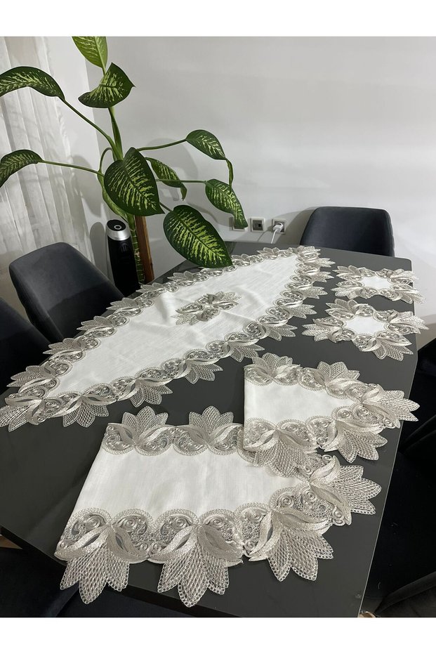 Gardenya French Lace, Luxurious Living Room Set with Laces - Runner, Living Room, Room, Coffee Table Tablecloth