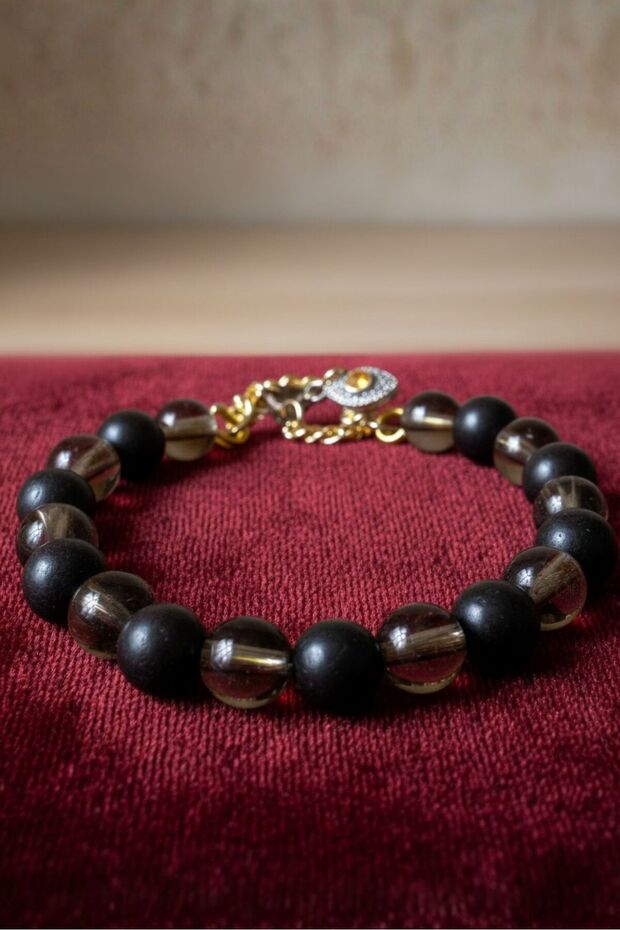 - Ali 7128 3061 Handmade Glass and Wood Men's Natural Stone Bracelet