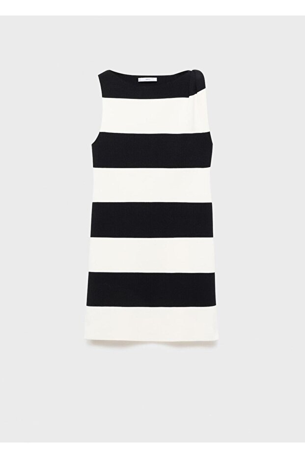 Asimetrik askılı triko elbise - 3