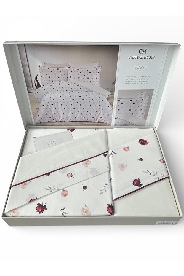 Double Bedding Set 100% Cotton Satin Set of 6