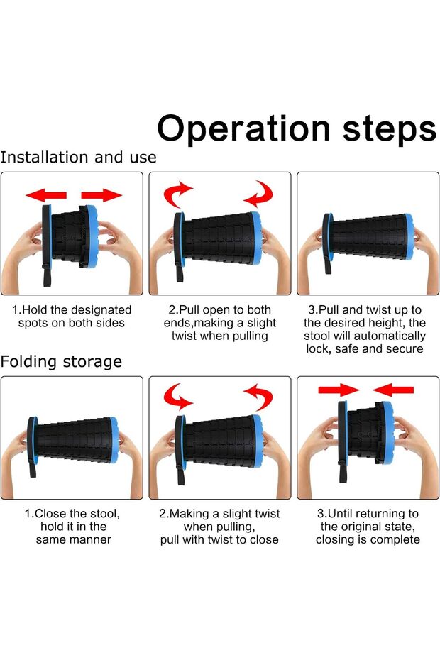 كرسي تخييم قابل للطي والتمديد، محمول. ارتفاع قابل للتعديل، خفيف الوزن - 5