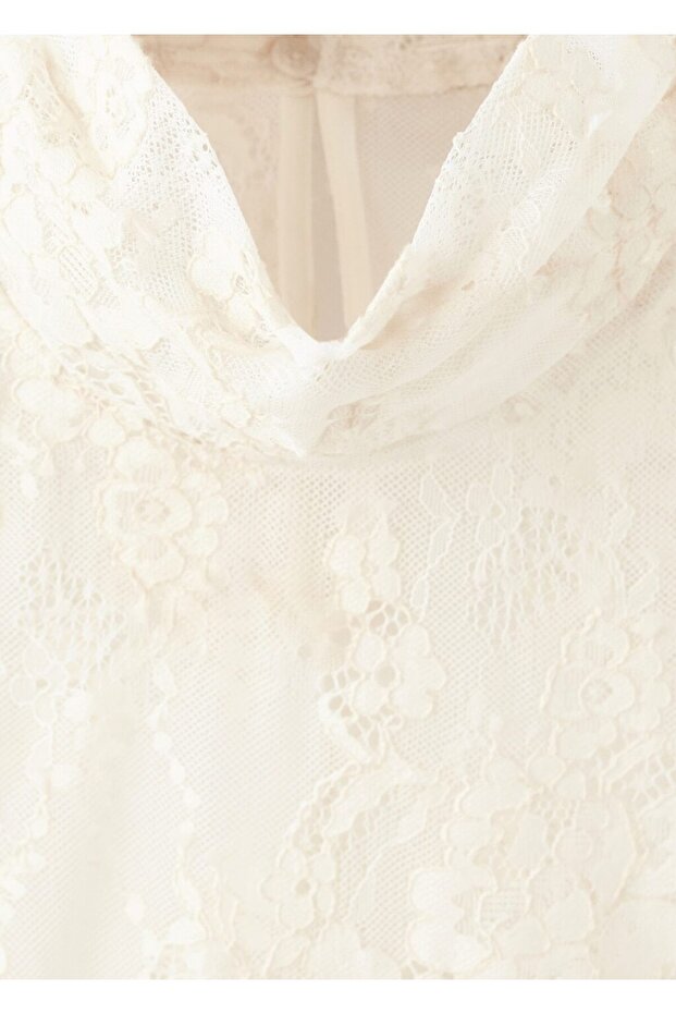 Fırfırlı işlemeli bluz - 5