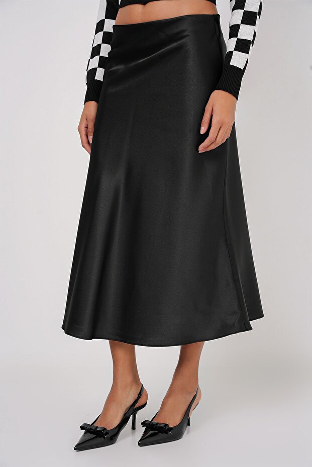 BDART Elastik A-Form Kesim Midi Etek - 3