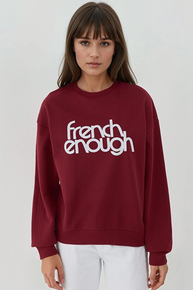 Baskılı Yuvarlak Yaka Şardonlu Sweatshirt - 6