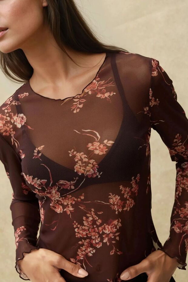 Desenli Bisiklet Yaka Top - 3