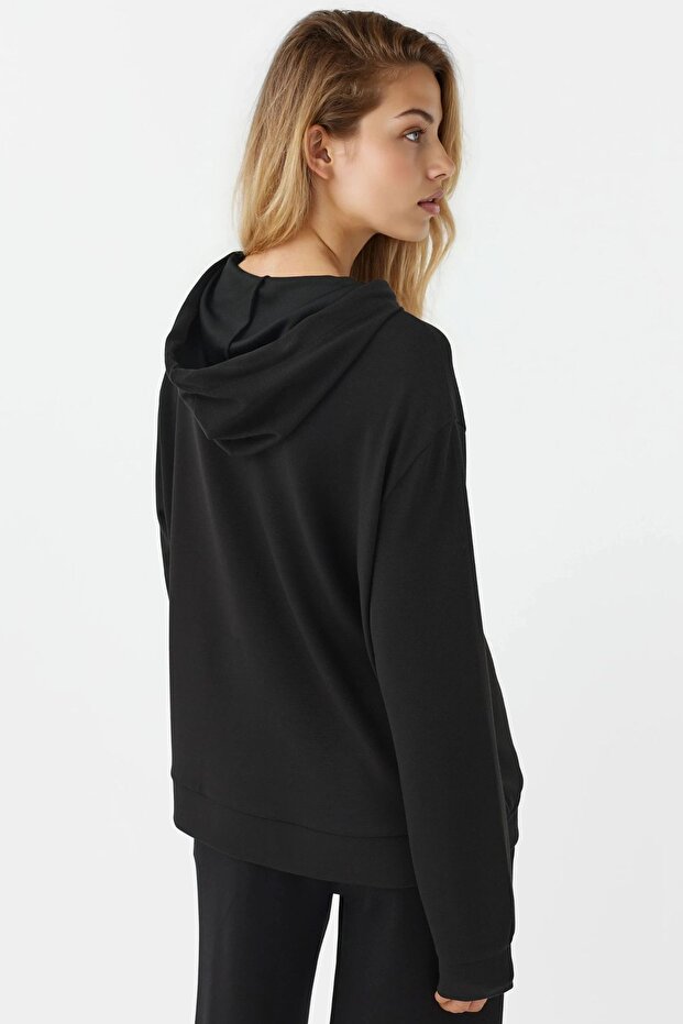 Modal Touch Fermuarlı Kapşonlu Sweatshirt - 2