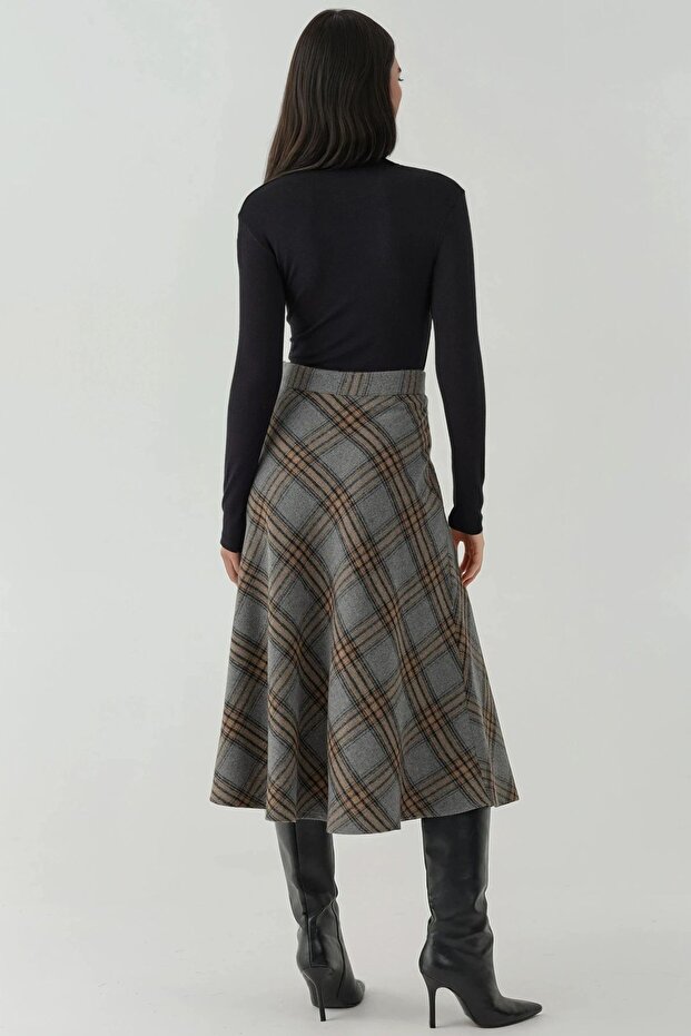 A-Form Kalın Midi Etek - 5