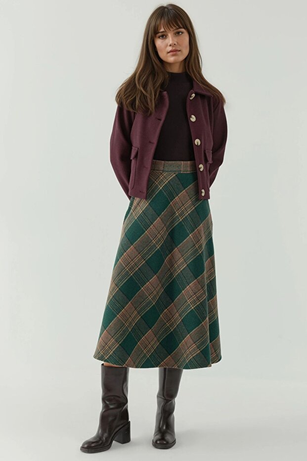 A-Form Kalın Midi Etek - 6