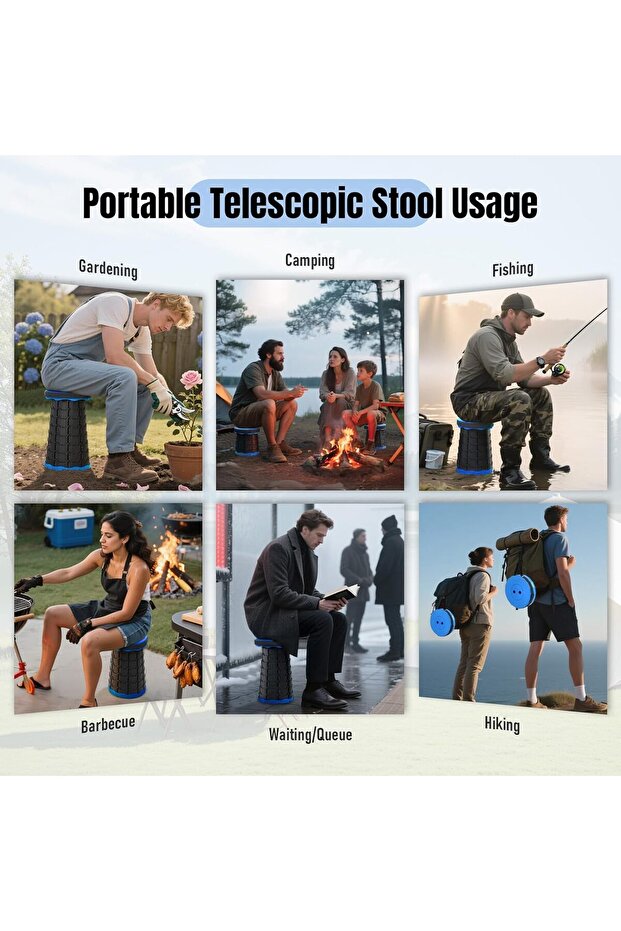 كرسي تخييم قابل للطي والتمديد، محمول. ارتفاع قابل للتعديل، خفيف الوزن - 5