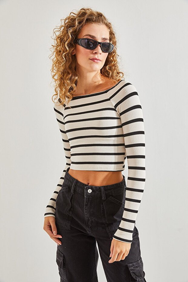 LUCCI Striped Basic Crop Top - 4
