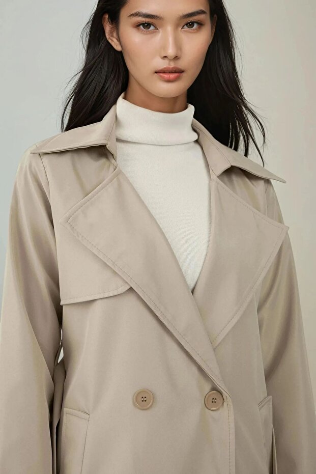 BDART Düğmeli Astarlı Trençkot - 5