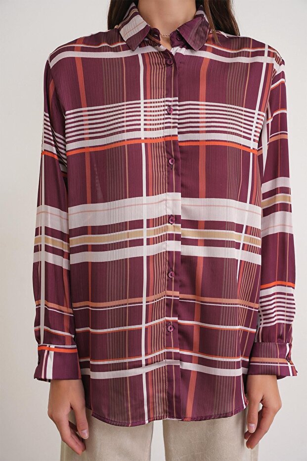 Mixray checked button-down satin shirt - 5