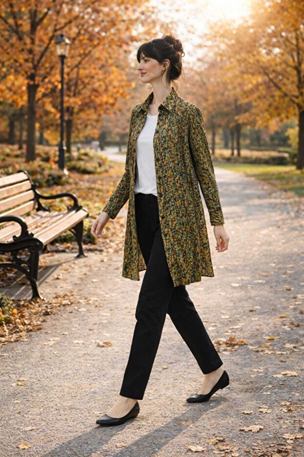 تونيك من الفيسكون، تونيك من الفيسكون بنقشة متنوعة، تونيك متنوع الألوان - 3