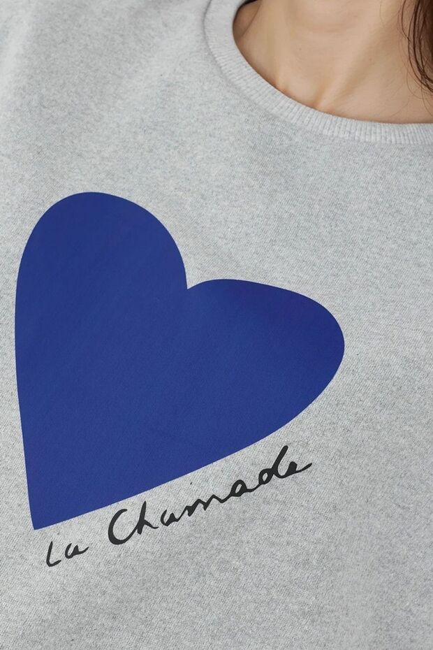 Baskılı Yuvarlak Yaka Sweatshirt - 2