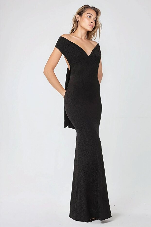 Kalp Yaka Maxi Elbise - 2