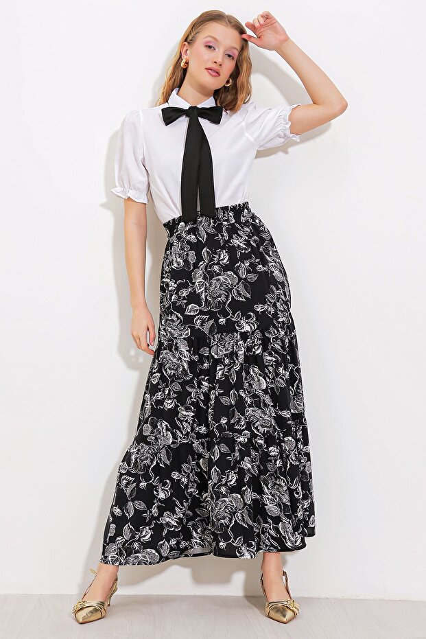 Fustă lungă cu model BDART - 2