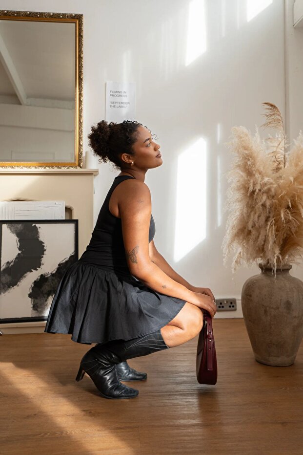 Coco Mini Siyah Elbise - 6