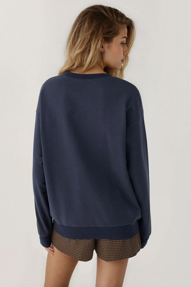 Hanorac cu guler rotund și brodat - 5