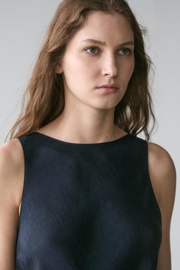 Dökümlü midi elbise - 3