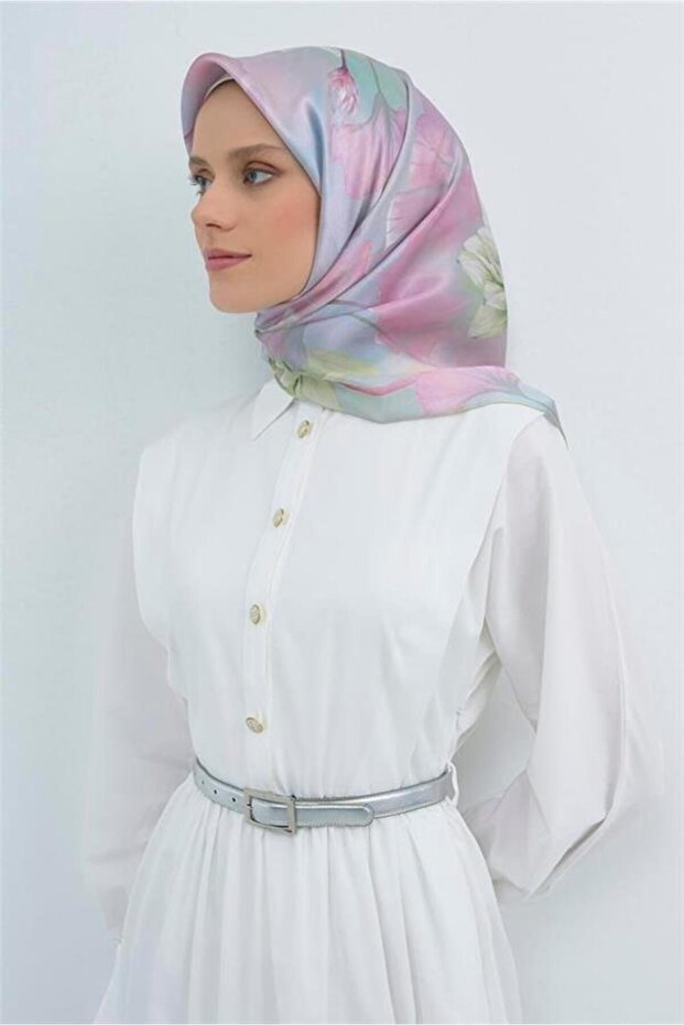 Silk Scarf 2026 Summer - 9505-82 Soft Blue Twill
