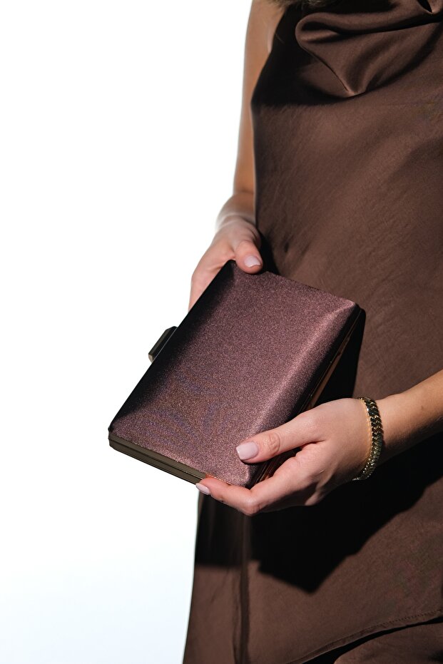 Dallas Brown Satin Women's Evening Dress Bag