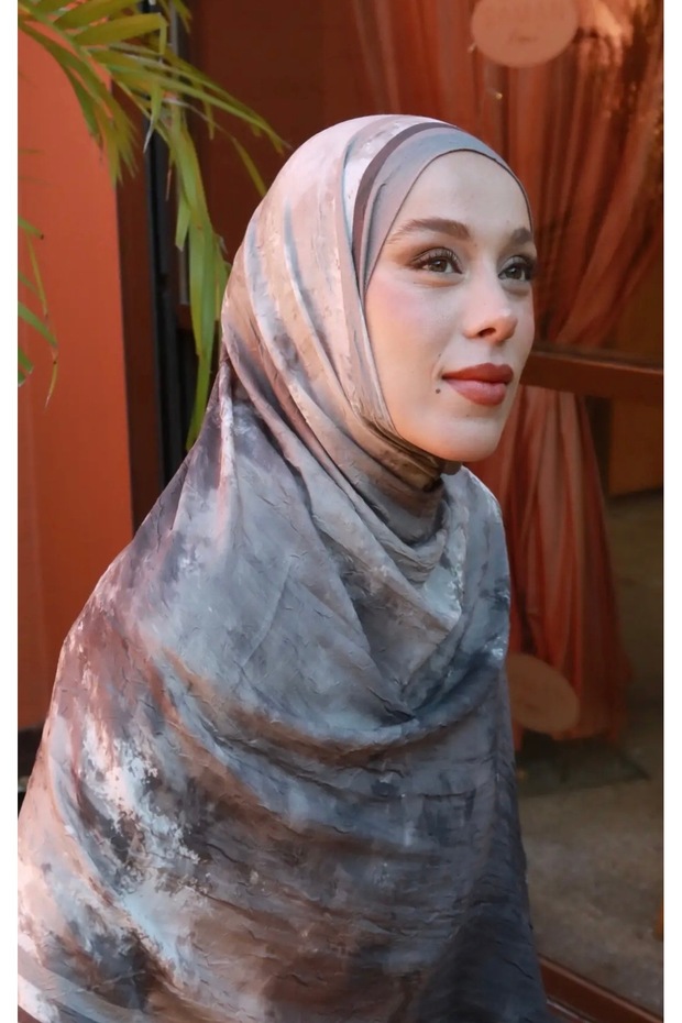 Velvet Desen Bambu Şal - 2