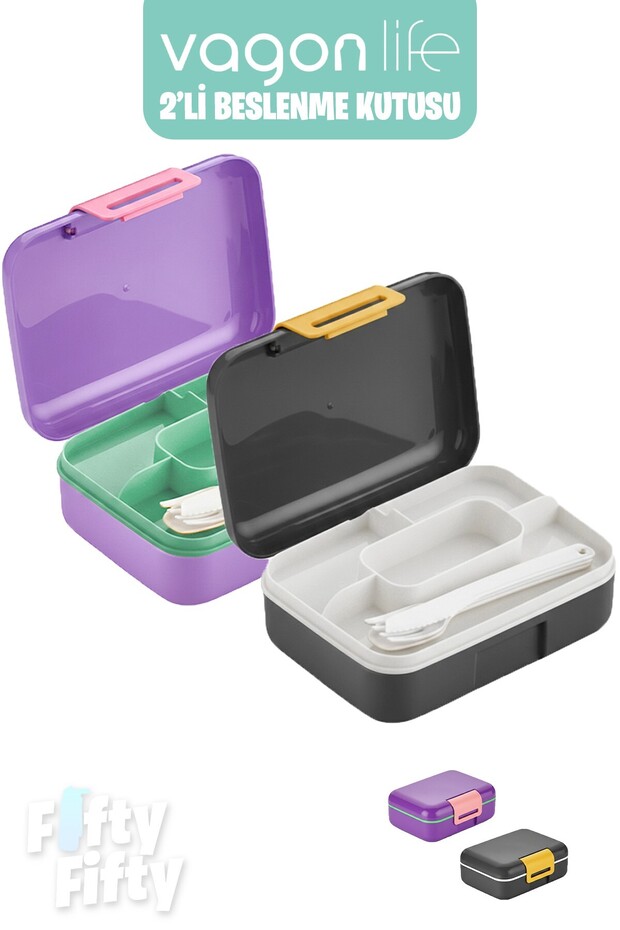 2-Piece Lunch Box (2 Pieces Will Be Sent in the Color You Choose)