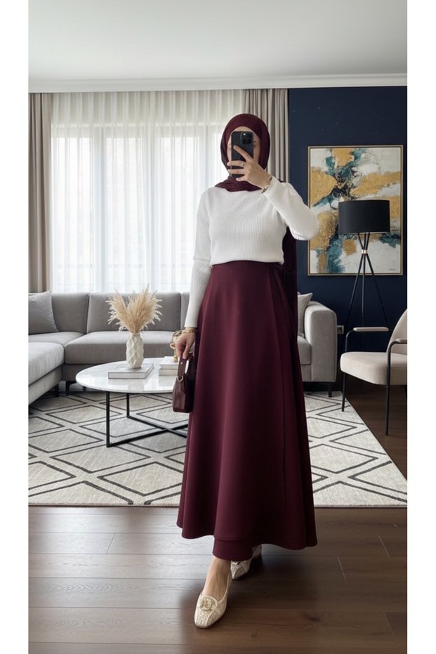 Side Tie Hijab Long Skirt