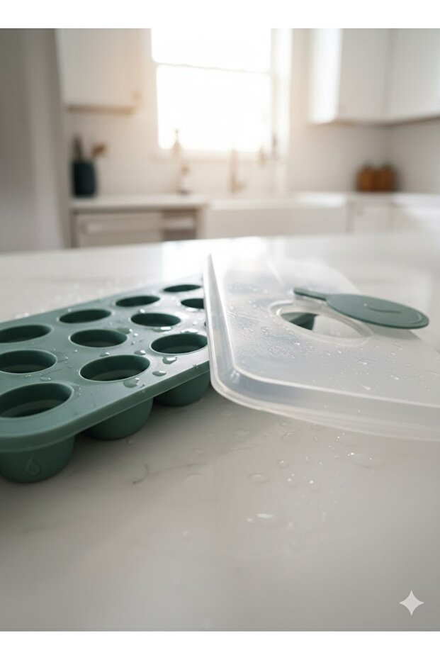 Mixed Shapes Plastic Kitchen Utensil Green 250 ml Ice Mold