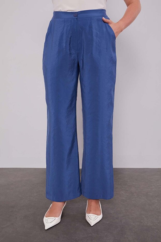 طقم مكون من قطعتين بطباعة شبكة إنديجو - 5