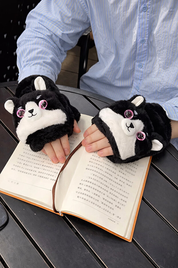 Peluş Köpek Figürlü Eldiven - 2