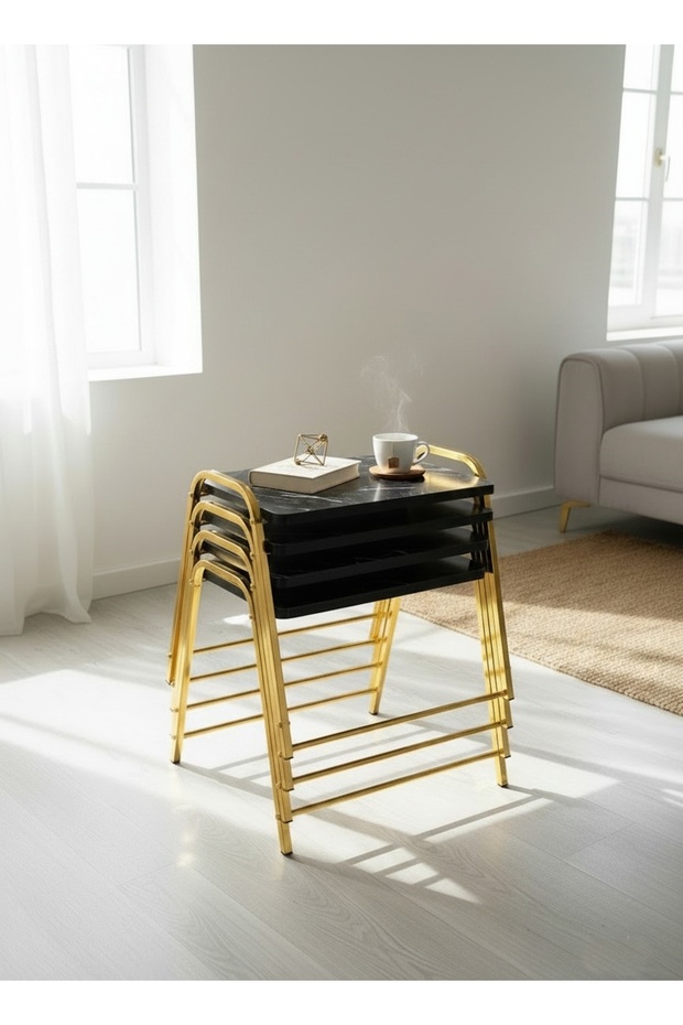 4'LÜ TEPSİ MODEL MODERN SEHPA - 1