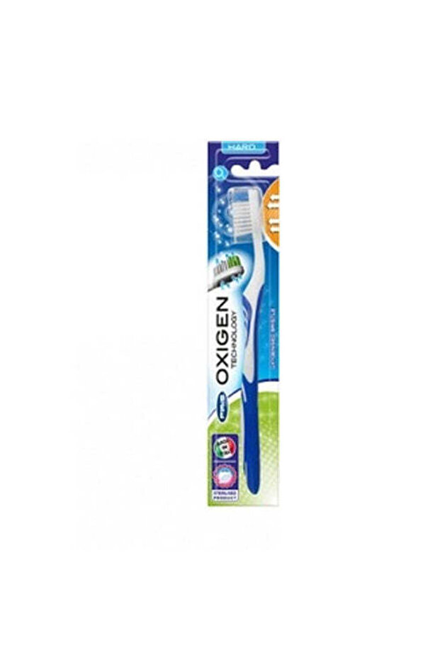 Blue & White Hard Toothbrush with Oxygenized Bristles