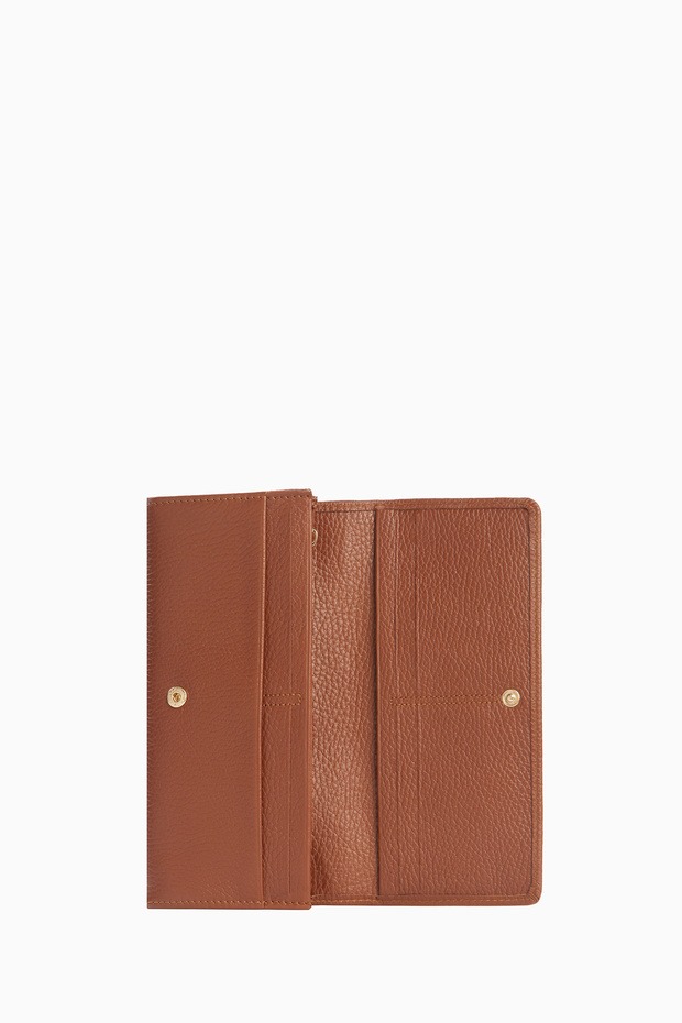 Dikdörtgen Deri Cüzdan - Taba - 4