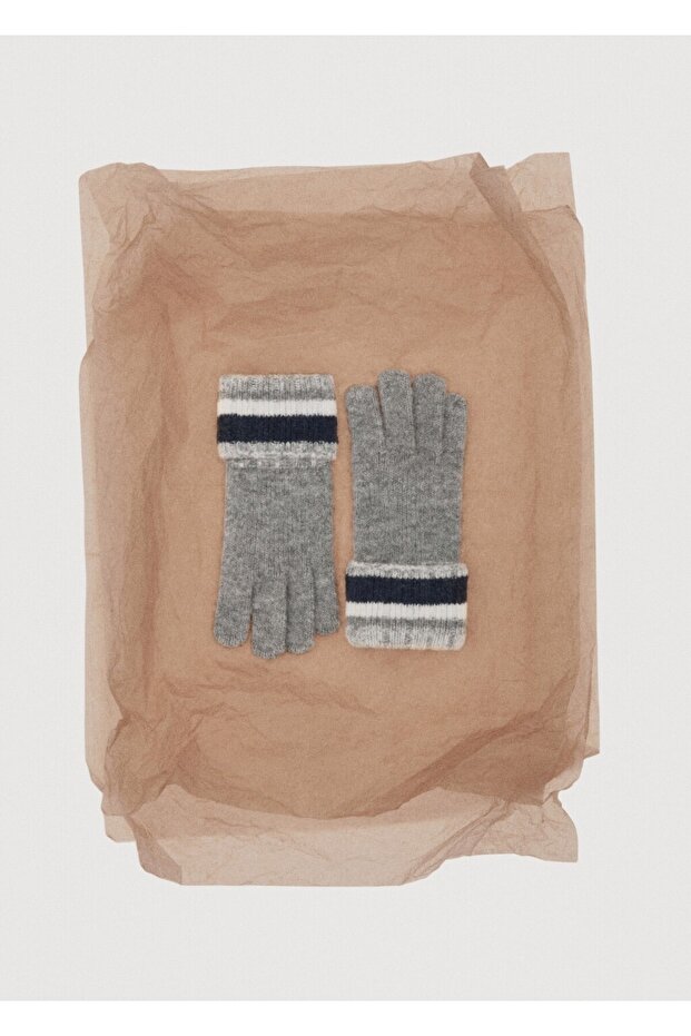 Çizgili örgü eldiven - 3