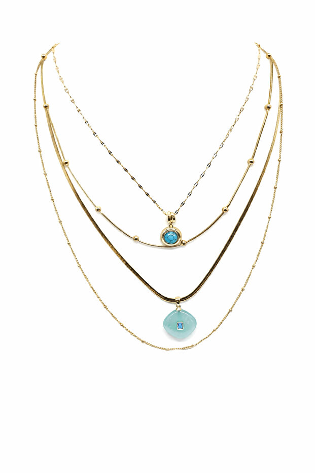 Çelik Çoklu Kolye Seti - 1