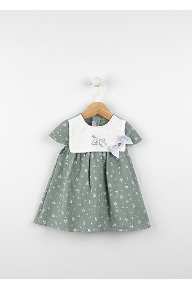 Back-Zippered Muslin Baby Dress