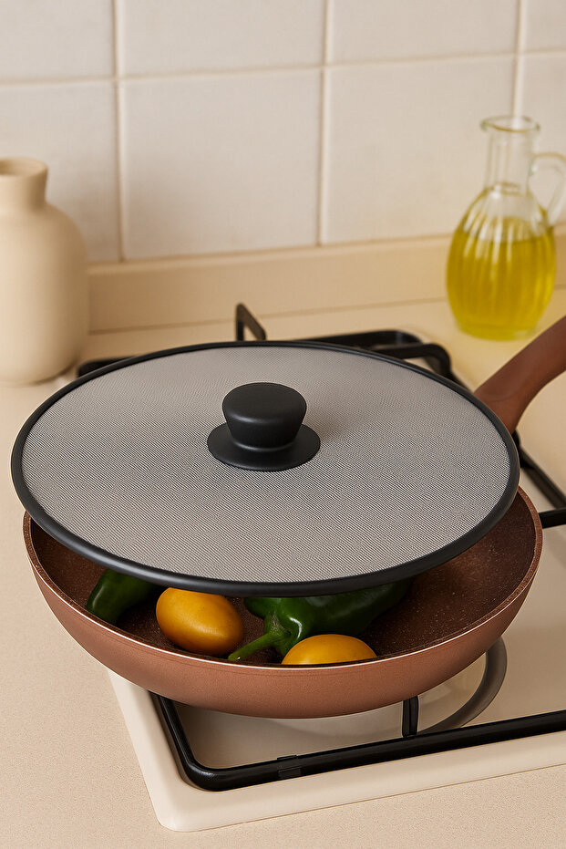 Practical Top Hold Oil Splash Cover | Oil Splash Pot Pan Cover - 29 cm
