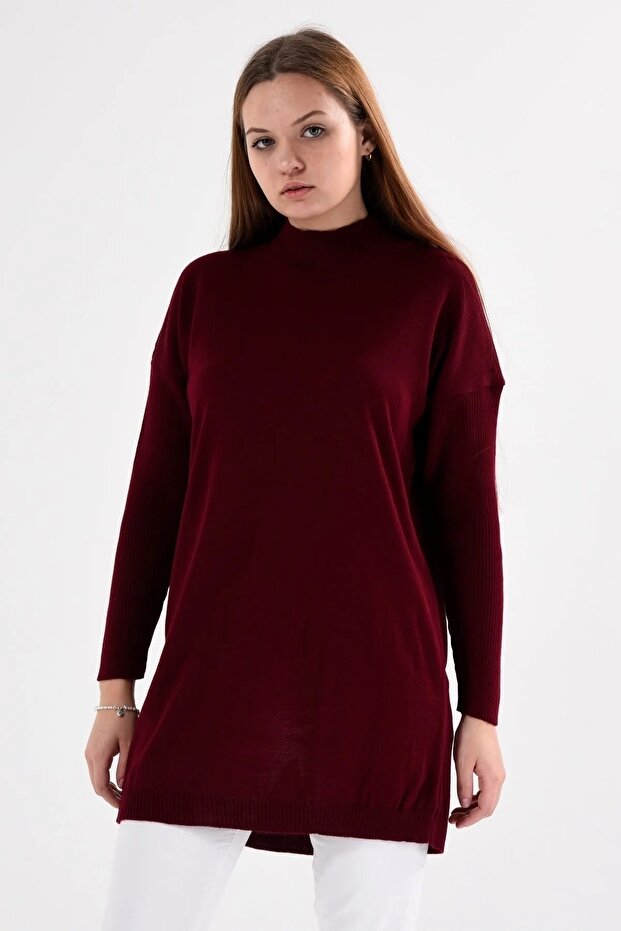 Women's Half Fisherman Soft Textured Knitwear Tunic