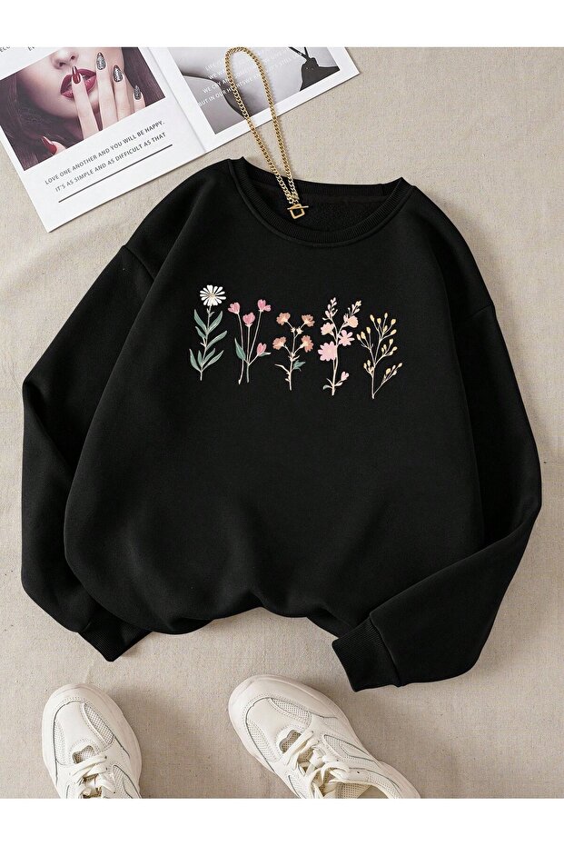 Women's Printed Crew Neck Comfortable Fit Women's Sweatshirt