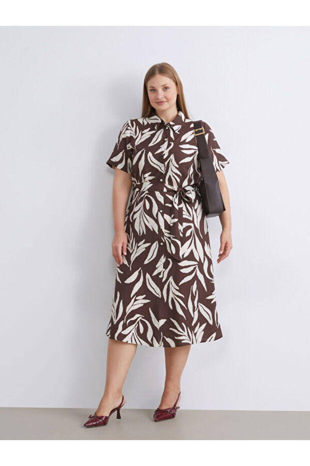Unique Products from Freezen Store I Embroidered Belted Shirt Dress