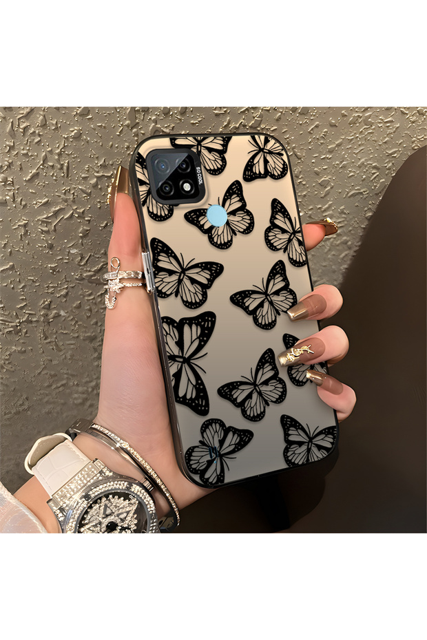 Realme C21 Compatible, Stylish Butterfly Patterned, Impact Protective Phone Case