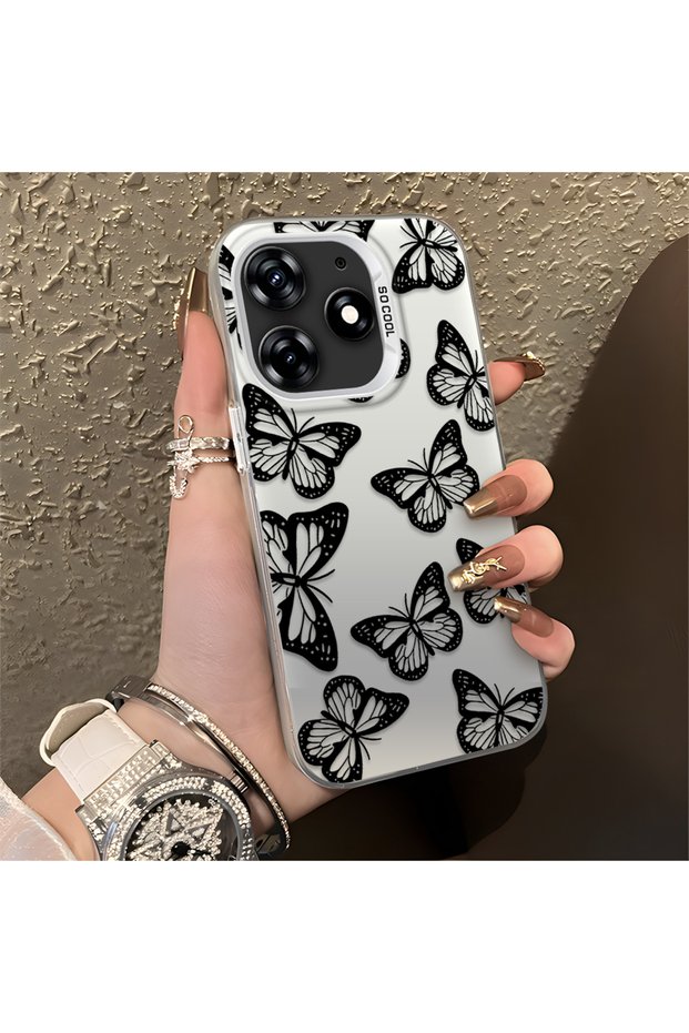 Tecno Spark 10 Pro Compatible, Stylish Butterfly Patterned, Impact Protective Phone Case