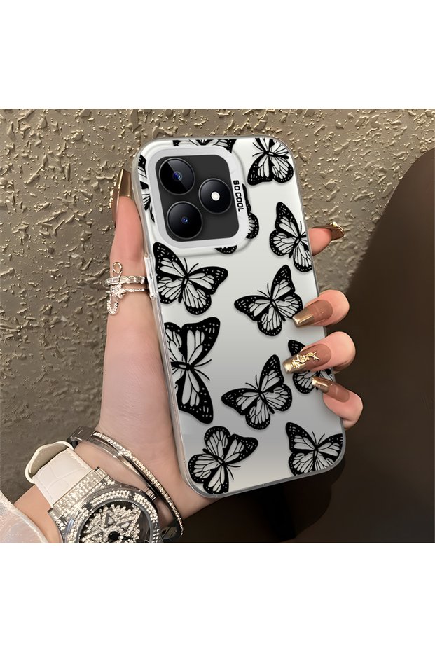 Realme Note 50 Compatible, Stylish Butterfly Patterned, High-Quality Impact-Protective Phone Case