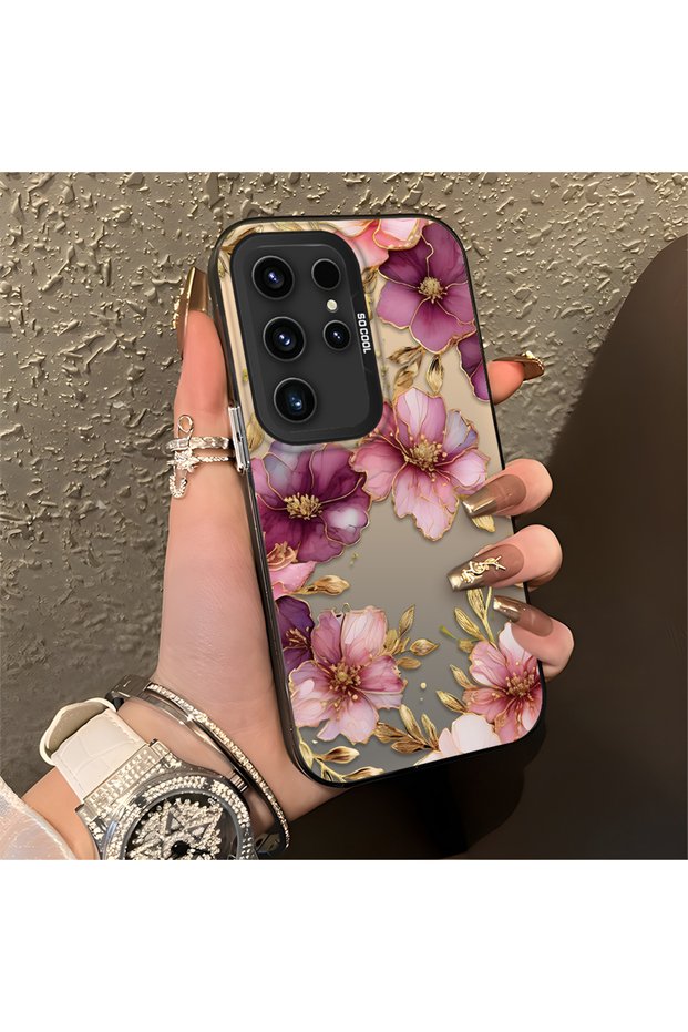 Samsung Galaxy S23 Ultra Compatible, Light Luxury Floral Pattern, Impact Protective Phone Case