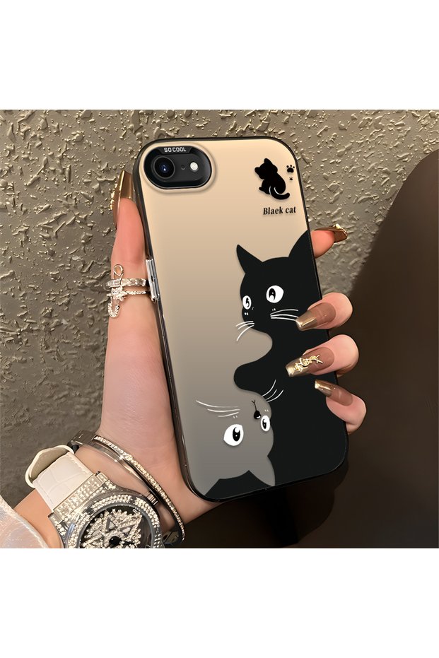 iPhone X/Xs Compatible, Cute Cat Patterned Shock Protection Phone Case.