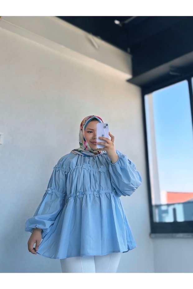 MİNİ ÇİÇEK DETAY GÖMLEK - 1