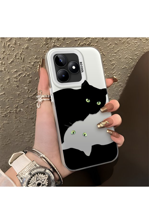 Realme Note 50 4g Compatible, Cute Cat Pattern Shock Protection Phone Case.