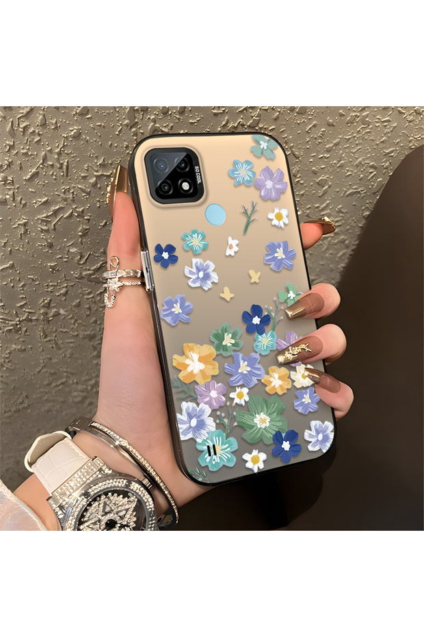 Realme C21 Compatible, Beautiful Flower Pattern, Impact Protective Phone Case